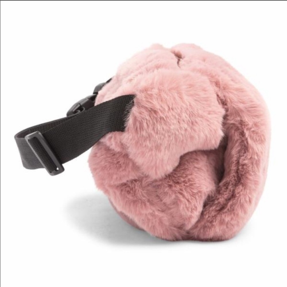Pink soft Faux Fur Hand warm Fanny Pack waist bag - Picture 4 of 6